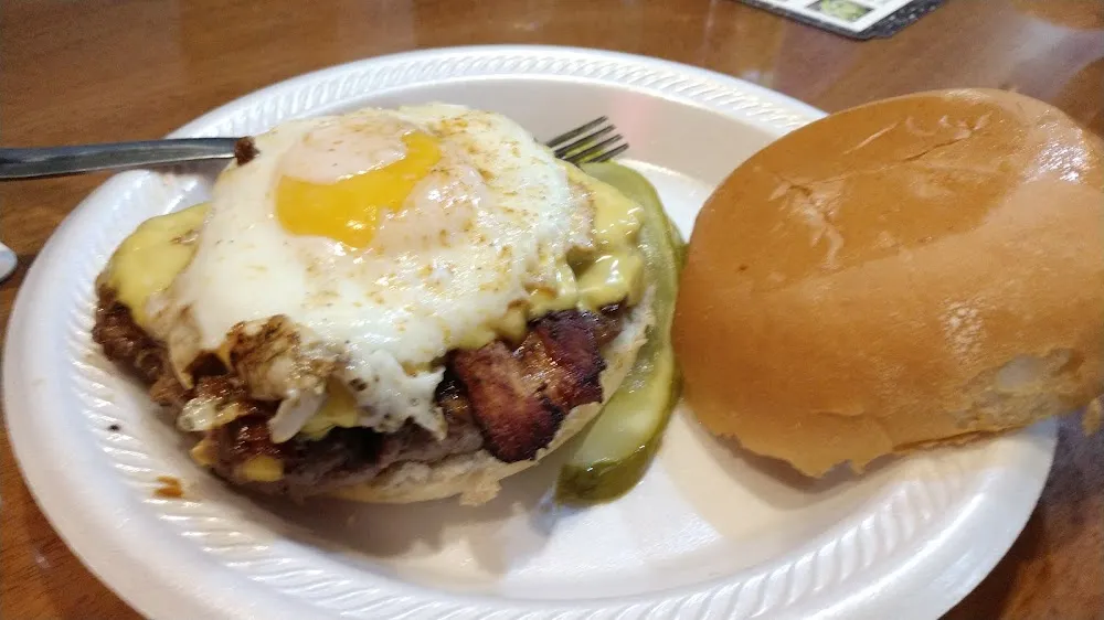 Fried Egg Cheeseburger with Bacon