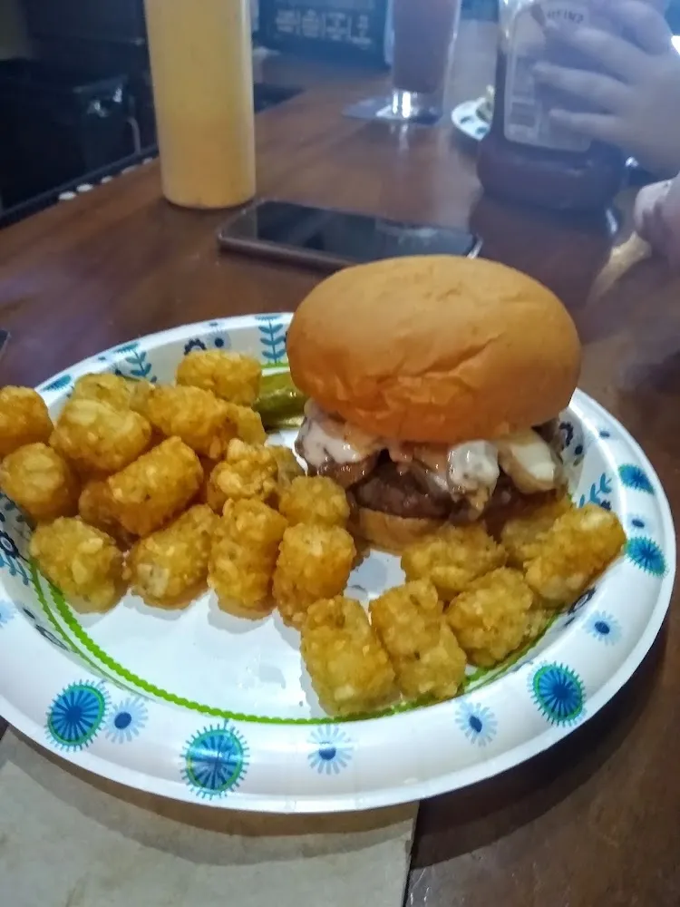 Mushroom and Swiss with Tater Tots